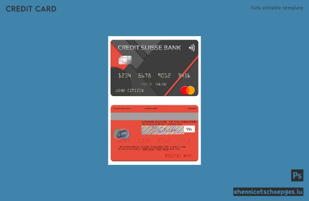 USA Credit Suisse Bank Mastercard Beispielvorschau